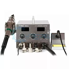 Термовоздушная паяльная станция Baku BA-942C 2 в 1 с паяльником, 1000 Вт фото