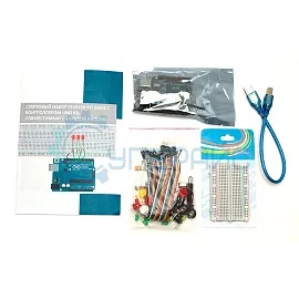 Стартовый набор Starter Kit Basic с контроллером UNO R3, совместимым со средой Arduino, и 3 уроками фото