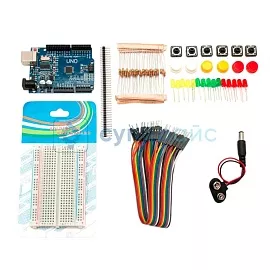 Стартовый набор Starter Kit Basic с контроллером UNO R3, совместимым со средой Arduino, и 4 уроками в среде Scratch фото