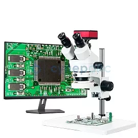Стереомикроскоп тринокулярный с экраном 22 дюйма LEYES G01-5 фото