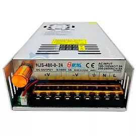 Источник питания Hangjiasheng HJS-480-0-24 (24В, 20А) с индикацией напряжения и тока фото