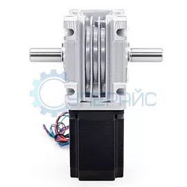 Шаговый мотор с червячным редуктором UMot 57HS5417 (1:50) с двухсторонним валом фото