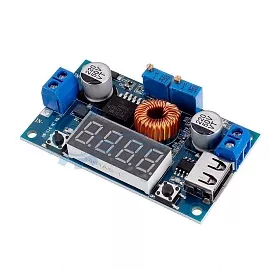 Преобразователь с регулировкой тока на микросхеме XL4015 с цифровым дисплеем фото