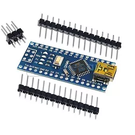 Плата Nano (ATMEGA168P-AU) с не припаянными разъёмами фото