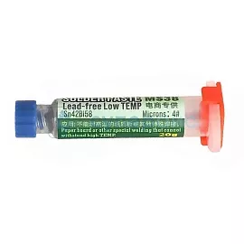 Паста для пайки SMD компонентов MECHANIC MS38 (20 г, в шприце) до 31.12.2025 (уценённый) фото