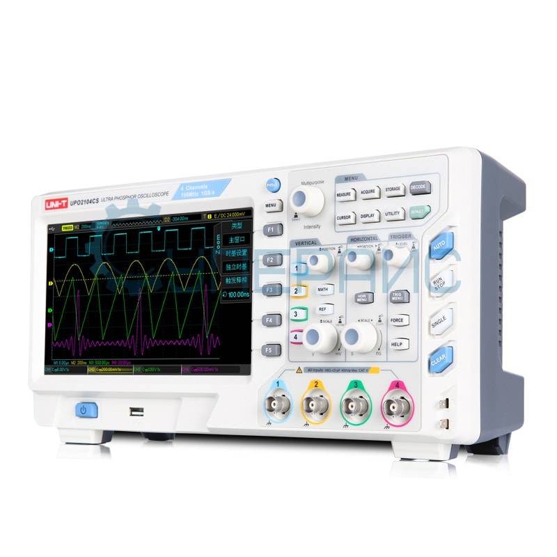 Фосфорный цифровой осциллограф UNI-T UPO2104CS (4 канала х 100 МГц)