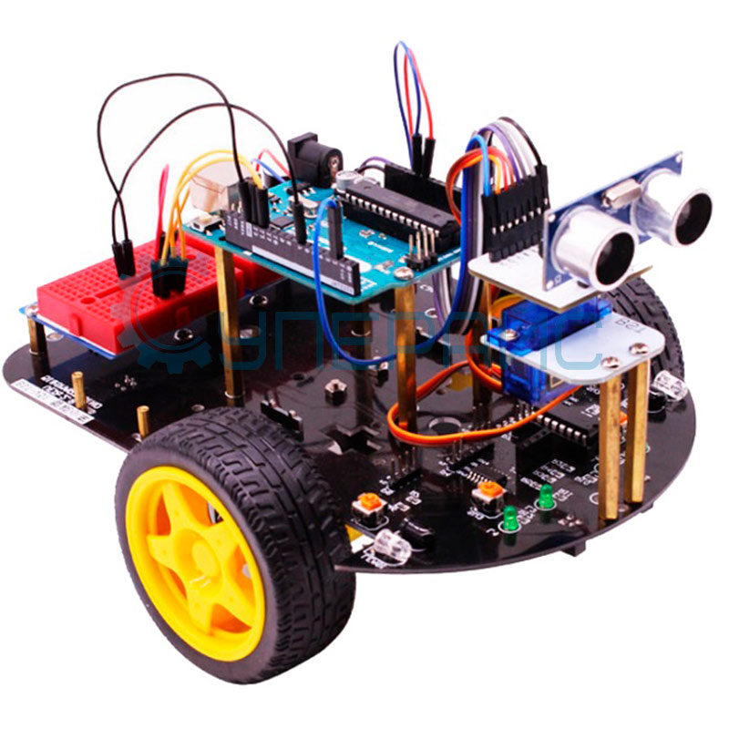 Конструктор для сборки робота Yahboom Robot Car с управлением через Bluetooth и с контроллером, совместимым со средой Arduino