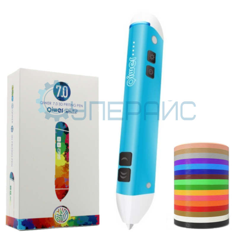 Беспроводная 3D ручка Qiwer 703D с 80 метрами пластика