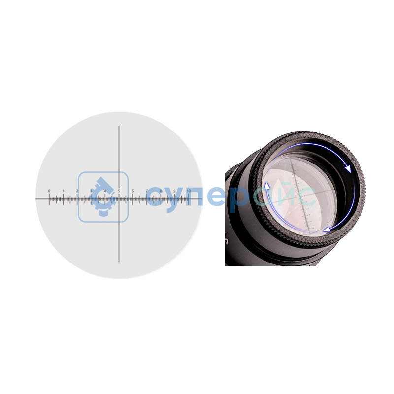 Оптический окуляр WF10X/22мм с измерительной шкалой фото 1
