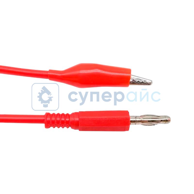 Провода для блока питания Крокодил-Банан 1мм 1 метр красный фото 1
