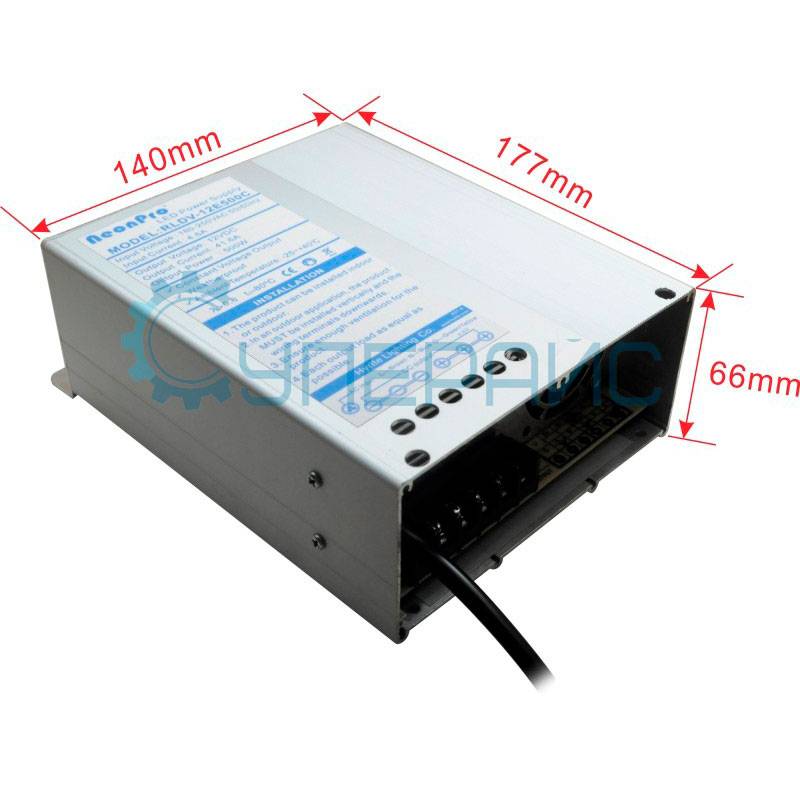 Источник питания для светодиодов NeonPro RLDV-24E500C (24 В, 20.8 А, 500 Вт)