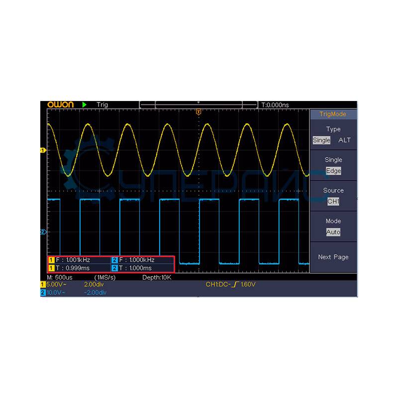 Прецизионный осциллограф OWON SDS1104 (4 канала, 100 МГц)