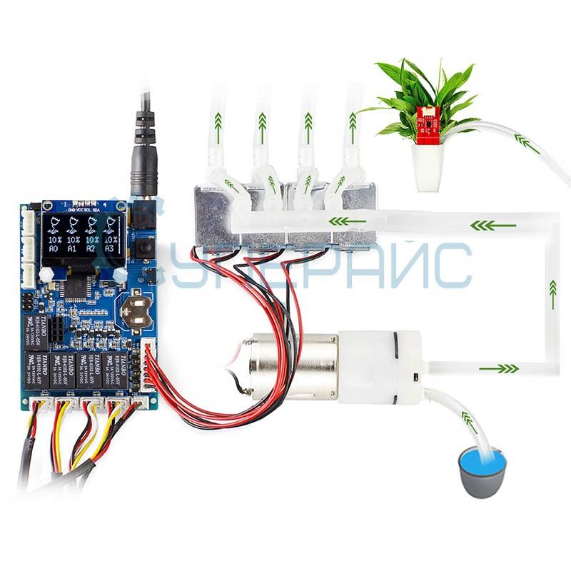 Комплект для автоматического полива растений Elecrow Arduino Automatic Smart Plant Watering Kit 2.1