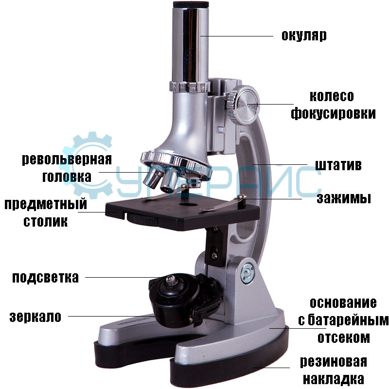 Микроскоп с проектором 300x-1200x в кейсе (с опытами и 5 микропрепаратами)