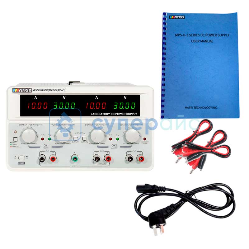 Трансформаторный источник питания MATRIX MPS-3010H-3 (30В, 10А) фото 3