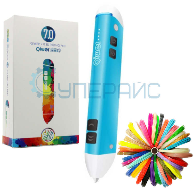 3D ручка Qiwer 703D с аккумулятором и 180 метрами пластика