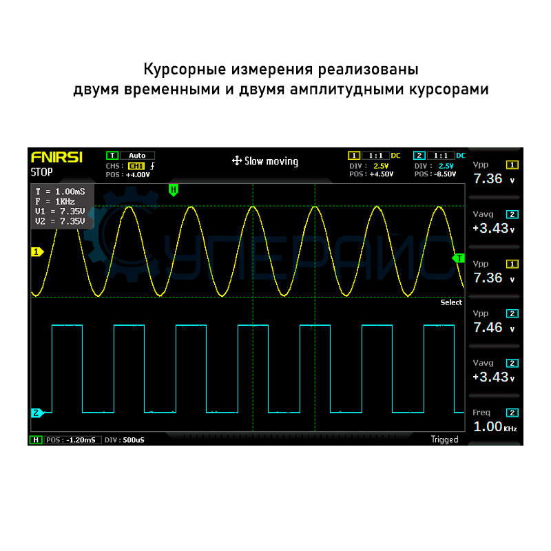 Цифровой осциллограф FNIRSI 1014D (2 канала, 100 МГц)