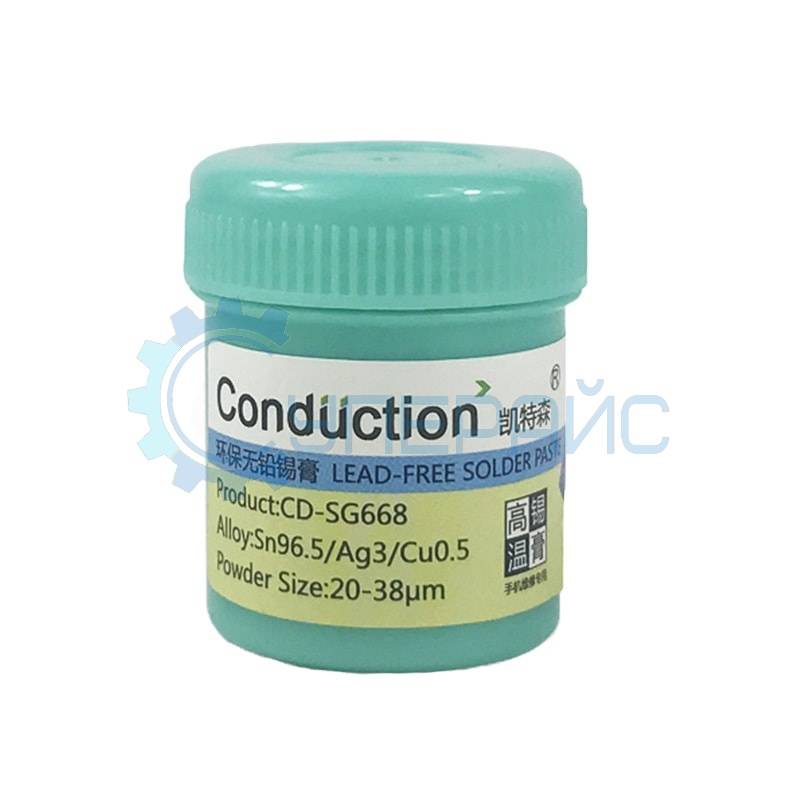 Высокотемпературная паяльная паста Conduction CD-SG668 (55 г, в банке)