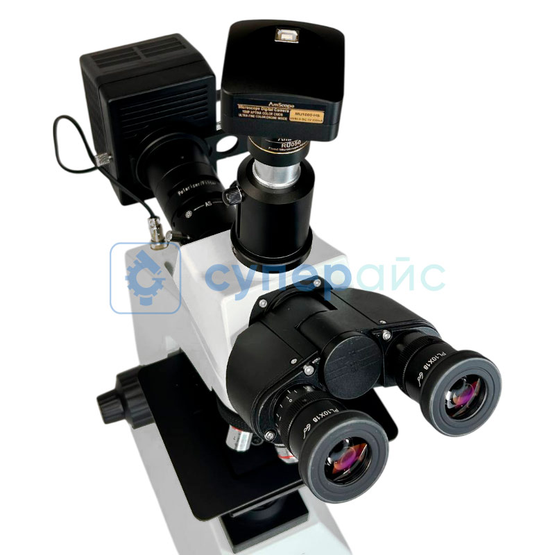 Цифровой металлографический микроскоп AmScope ME580TC-PZ-2L-10M фото 11