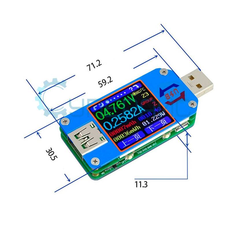 USB тестер тока и напряжения Ruideng UM25