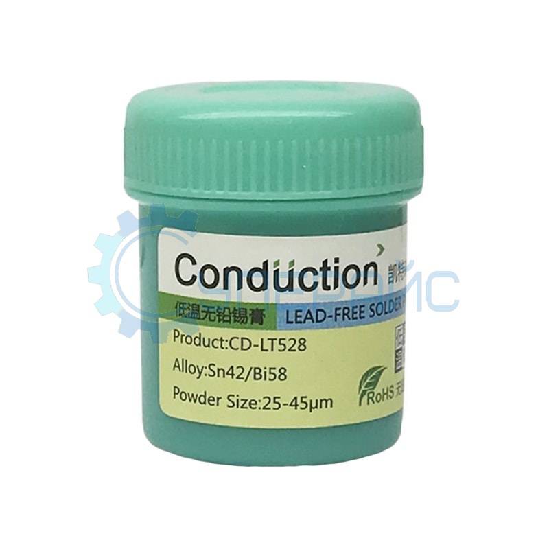 Низкотемпературная паяльная паста Conduction CD-LT528 (55 г, в банке)