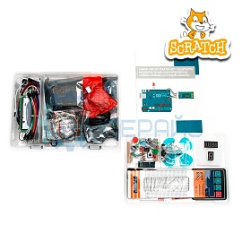 Набор UNO R3 Starter Kit с Bluetooth модулем ZS-040 и контроллером, совместимым со средой Arduino, и 16 уроками в среде Scra