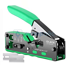 Инструмент для обжима сетевых кабелей LAOA LA8192228 с двумя сменными лезвиями фото