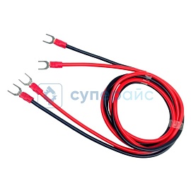 Соединительный провод вилочная клемма 6мм, сечение 4мм 1 метр красный фото
