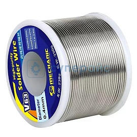 Свинцовая припойная проволока MECHANIC V63 Sn63/Pb37 (0.4 мм, 238 г) фото