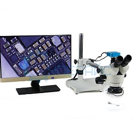 Стереомикроскоп Saike Digital SK2126HDMI-T2 на штативе с поворотным держателем фото