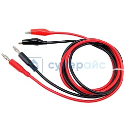 Провода для блока питания Крокодил-Банан 1мм 1 метр красный фото