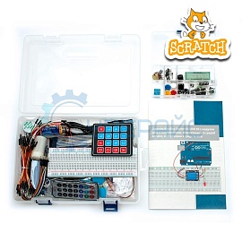 Стартовый набор Starter Kit UNO R3 с модулем реле и контроллером, совместимым со средой Arduino, и 14 уроками в среде Scratc