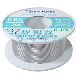 Проволочный припой MECHANIC MEDS993 Sn99.3/Pb0.7 (0.6 мм, 100 г) фото