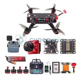 FPV дрон с камерой, рамой QAV250 и аппаратурой радиоуправления FlySky FS-I6 фото
