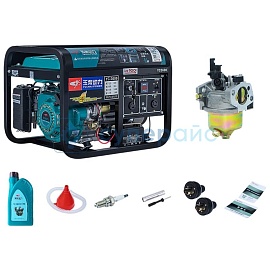 Бензиновый генератор питания Yuchai power 3,5 кВт электростартер 220 В фото