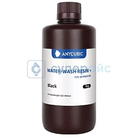 Смола для 3D принтера Anycubic Water Wash Resin+, черная, 1 кг фото