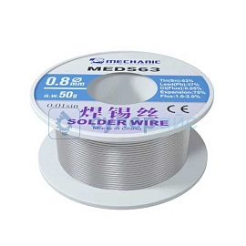 Припой MECHANIC MEDS63 с содержанием олова (Sn) 63% (0.8 мм, 50 г) фото