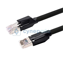 Черный промышленный кабель связи Yilan Ethernet 8 жильный кат. 5E (3 м) фото