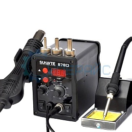 Термовоздушная паяльная станция SUHANTE 878D (2 в 1) с паяльником фото