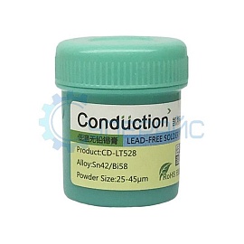 Низкотемпературная паяльная паста Conduction CD-LT528 (55 г, в банке) фото