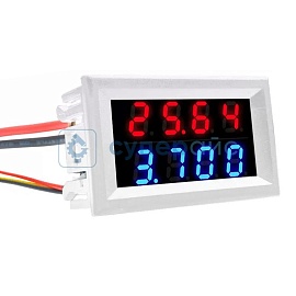 Вольтамперметр DC0-100V/10A белого цвета фото